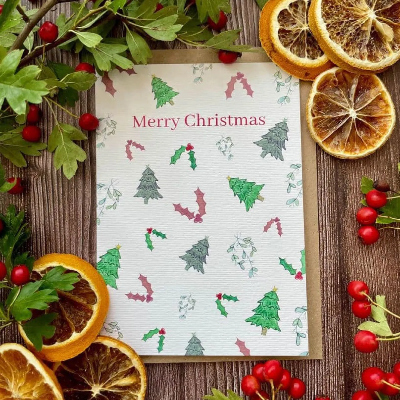 Jen Winnett Merry Christmas Eco-Friendly Card- Christmas Cards|Christmas