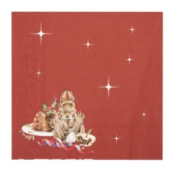 Wrendale Designs 'Merry Little Christmas' Rabbit Paper Napkins- Napkins