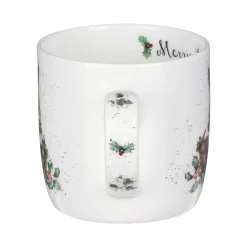 Wrendale Designs 'Merry Little Christmas' Rabbit Small Bone China Mug (11oz)- Animals|Animals