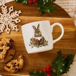 Wrendale Designs 'Merry Little Christmas' Rabbit Small Bone China Mug (11oz)- Animals|Animals