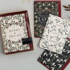 Catherine Lewis Merry Nouveau - Box of 8 Luxury Botanical Christmas Cards- Christmas Cards|Christmas