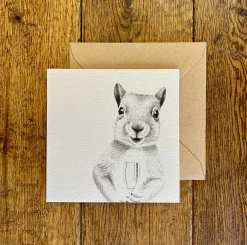 Katherine Sheard Designs Merry Squirrel Greetings Card- Greeting Cards
