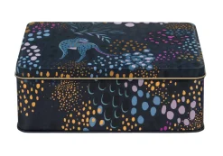 Sara Miller London Midnight Leopard Deep Rectangular Tin- Storage