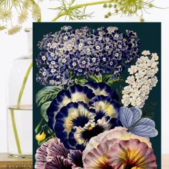 Madame Treacle Midnight Pansies Card- Greeting Cards