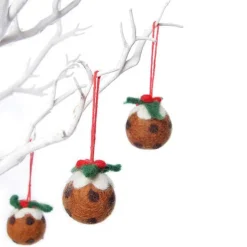 Amica Felt Mini Christmas Pudding Felt Decoration- Christmas Decorations|Christmas