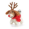 Amica Felt Mini Fox Terrier with Antlers Felt Decoration- Christmas Decorations|Christmas