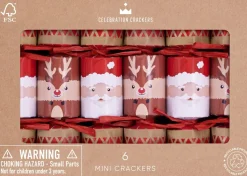 Heart and Soul Mini Santa and Reindeer 6in Christmas Crackers Box of 6- Christmas Crackers|Christmas