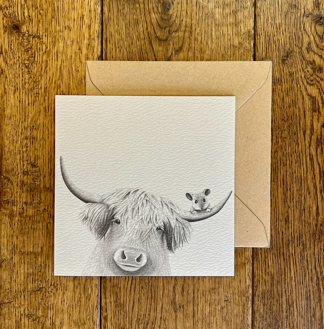 Katherine Sheard Designs Moo and Mouse Greetings Card- Greeting Cards