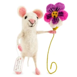 Sew Heart Felt Mouse Holding Pansy- Children
