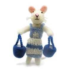 Amica Felt Mouse Maid a Milking Felt Decoration- Christmas Decorations|Christmas