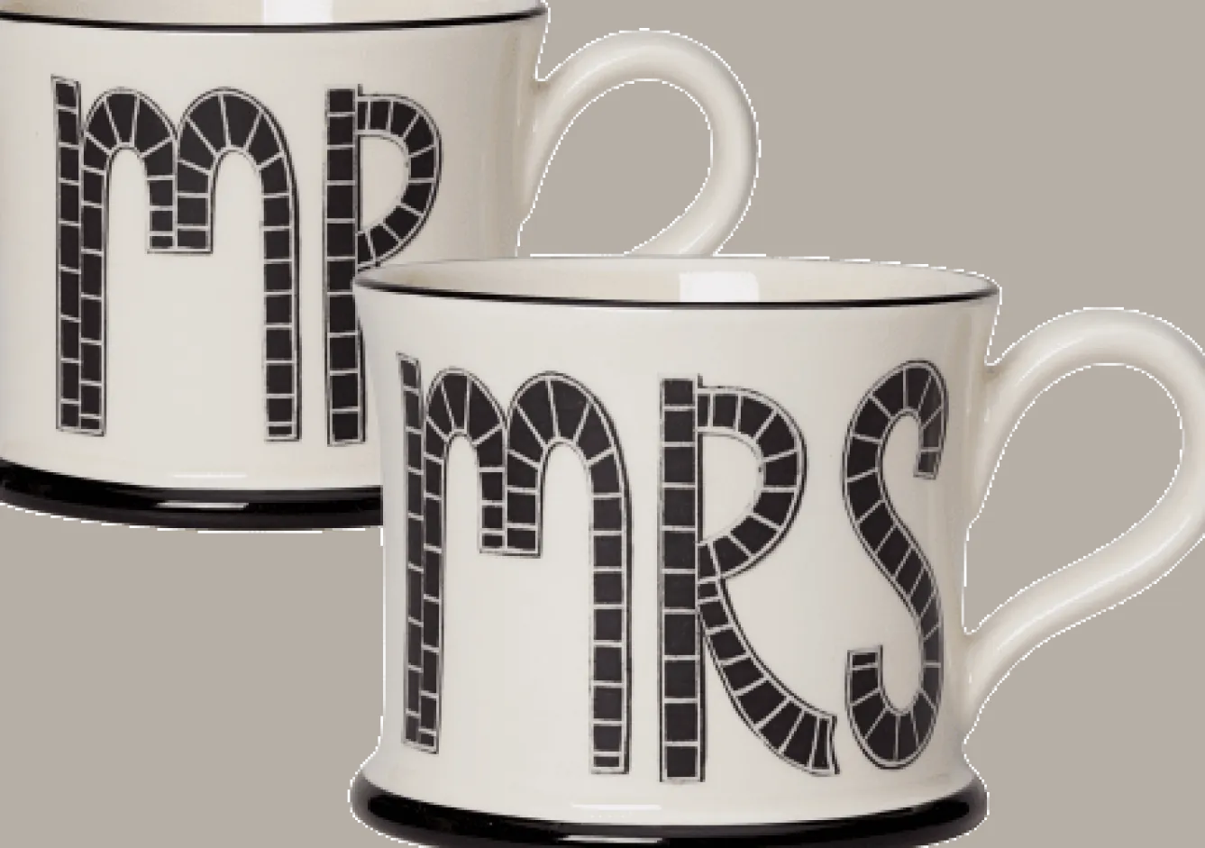 Moorland Pottery Mr & Mrs Twin Set of Mugs by- Whimsical