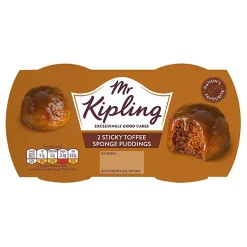 Tea & Biscuits Mr Kipling Sticky Toffee Steamed Puds- British Store Cupboard