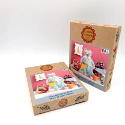 Corinne Lapierre Mrs. Cat Loves Knitting Wool Mix Felt Craft Kit- Crafts|Children