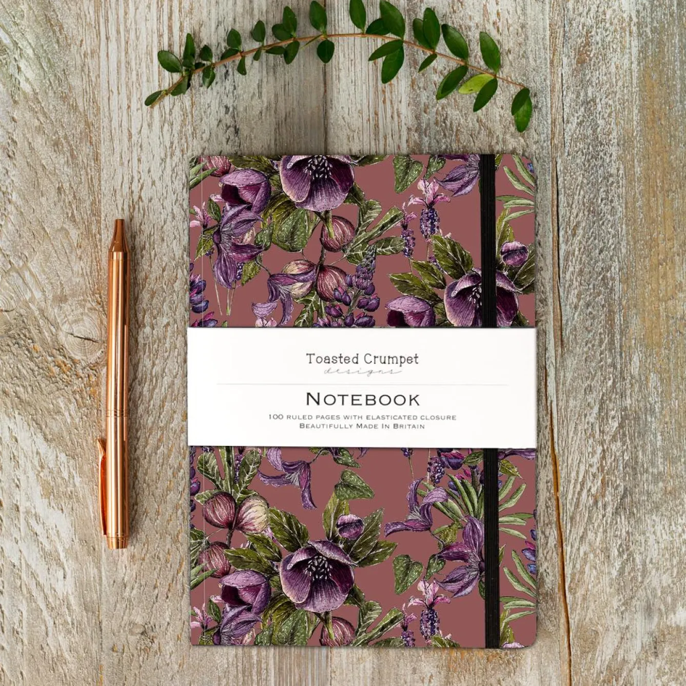 Toasted Crumpet Mulberry Mauve A5 Lined Notebook- Stationery