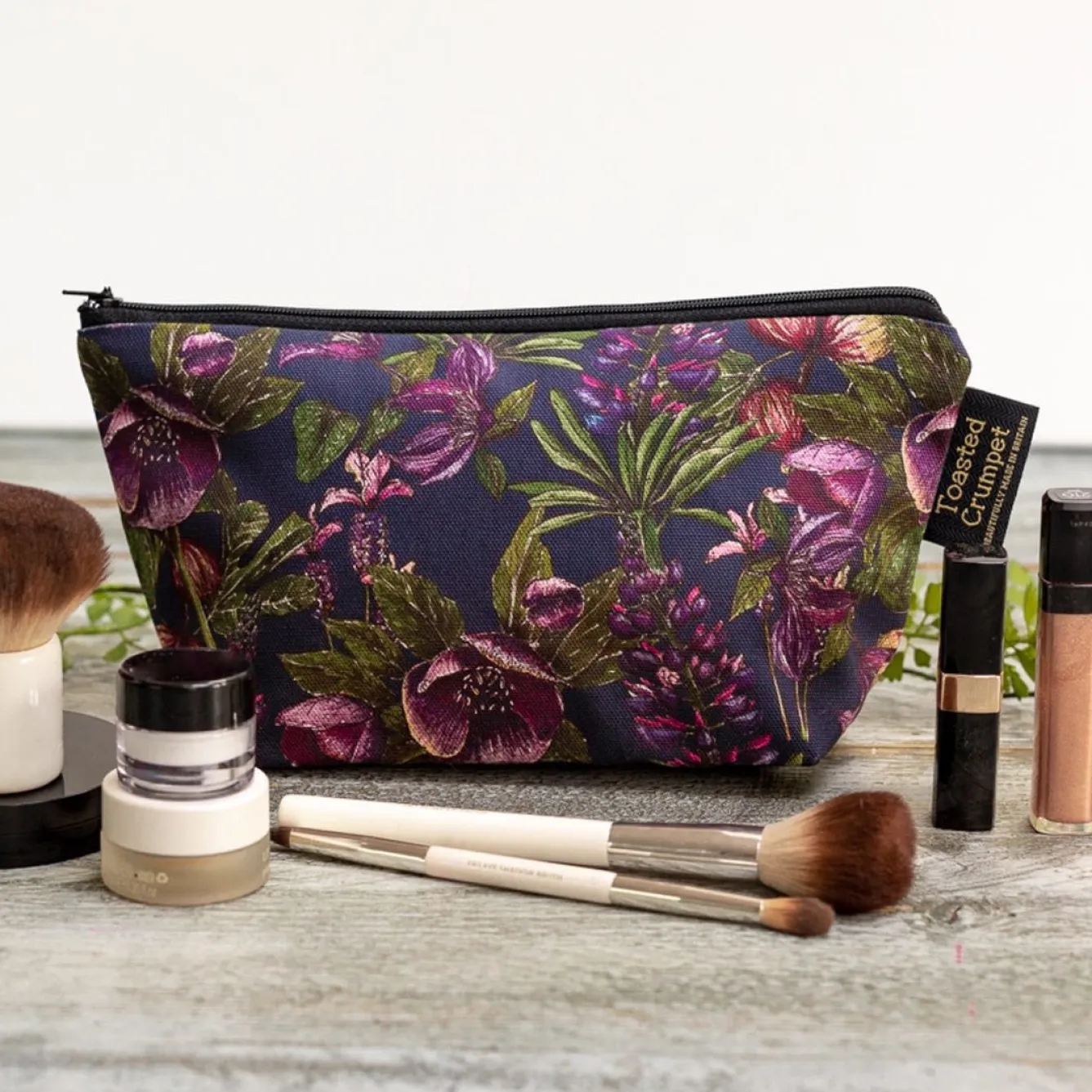 Toasted Crumpet Mulberry Noir Small Makeup Bag- Soaps & Lotions|Bags