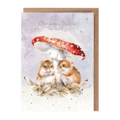 Wrendale Designs 'Mushroom At The Inn' Mouse Christmas Greeting Card- Christmas Cards|Seasonal Decor