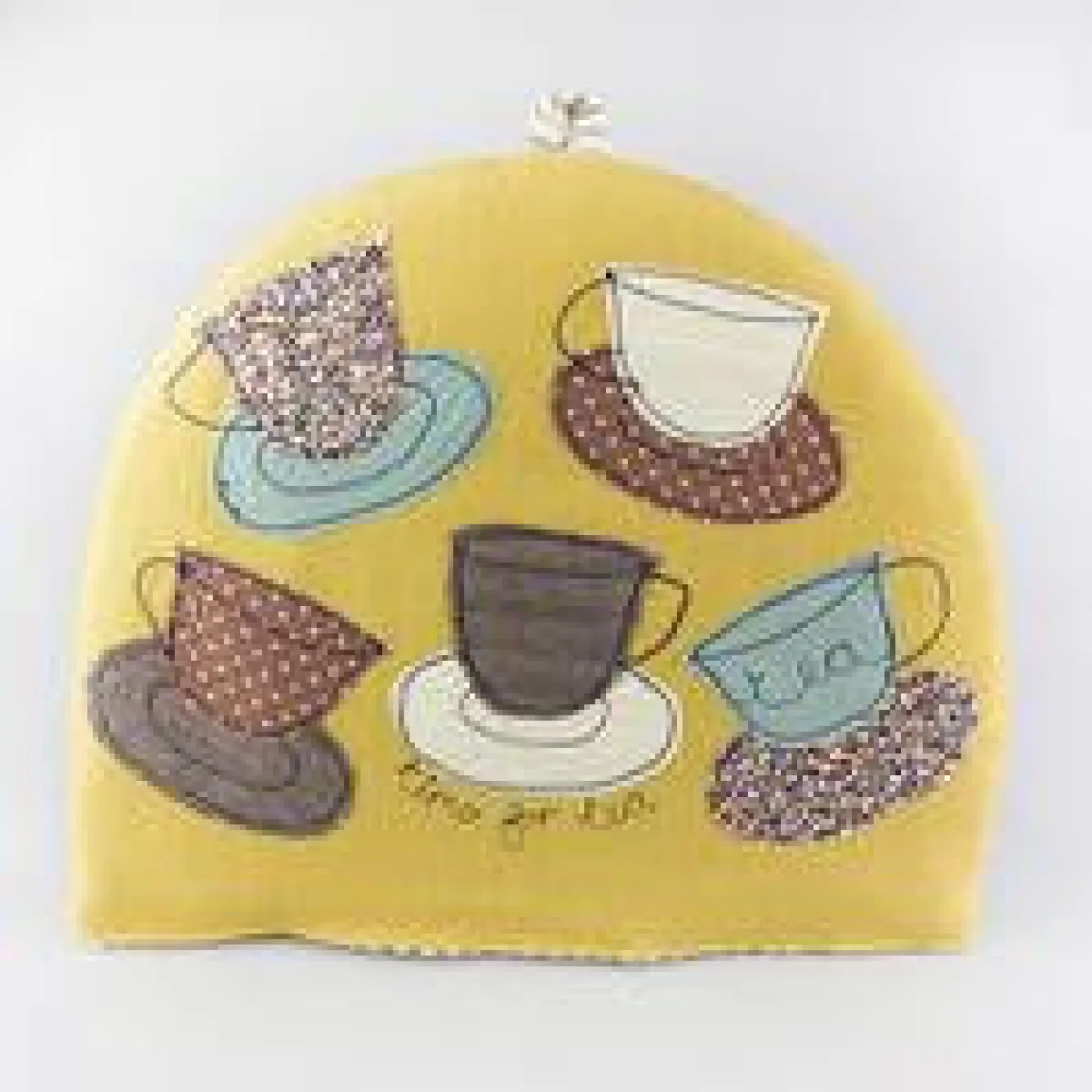 Poppy Treffry Mustard Teacups Tea Cosy- Storage