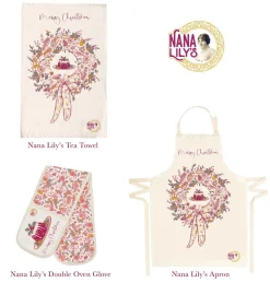 Nana Lily's Nana Lily's Christmas Wreath Apron- Holiday Treats|Aprons