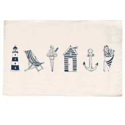 Victoria Eggs Nautical Beachscape Tea Towel- Tea|Tea Towels