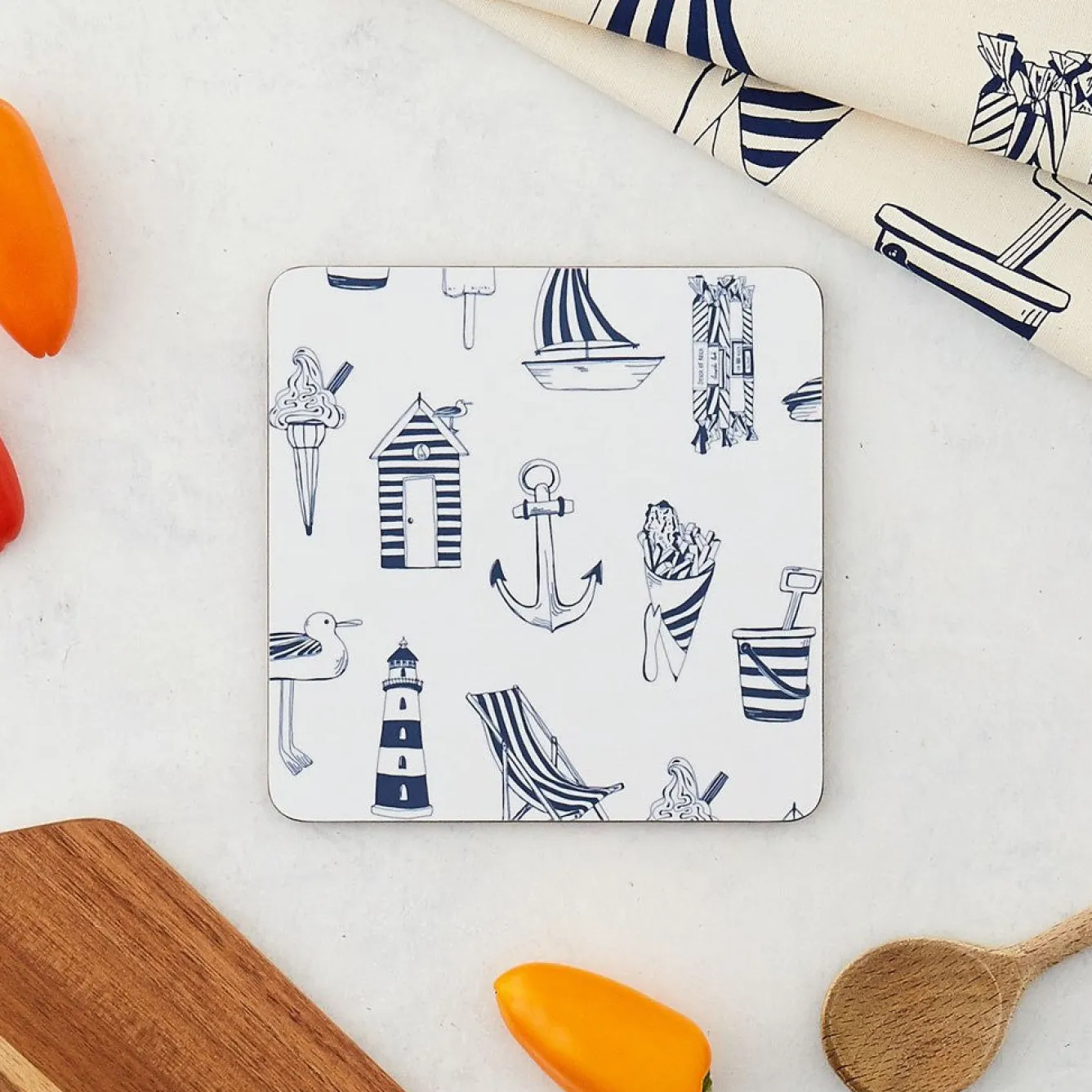 Victoria Eggs Nautical Pot Stand- Melamine