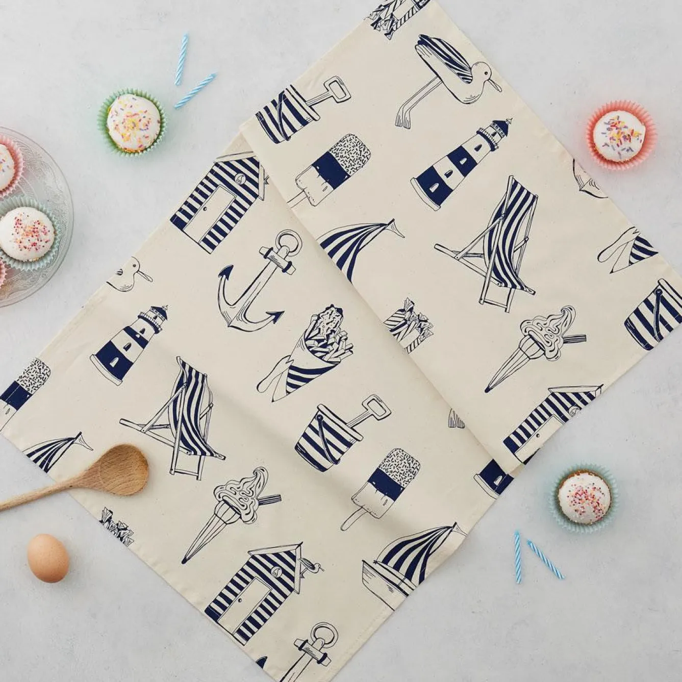 Victoria Eggs Nautical Tea Towel- Tea|Tea Towels
