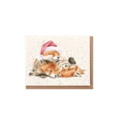 Wrendale Designs 'Night Before Christmas' Foxes Gift Enclosure Card- Christmas|Greeting Cards