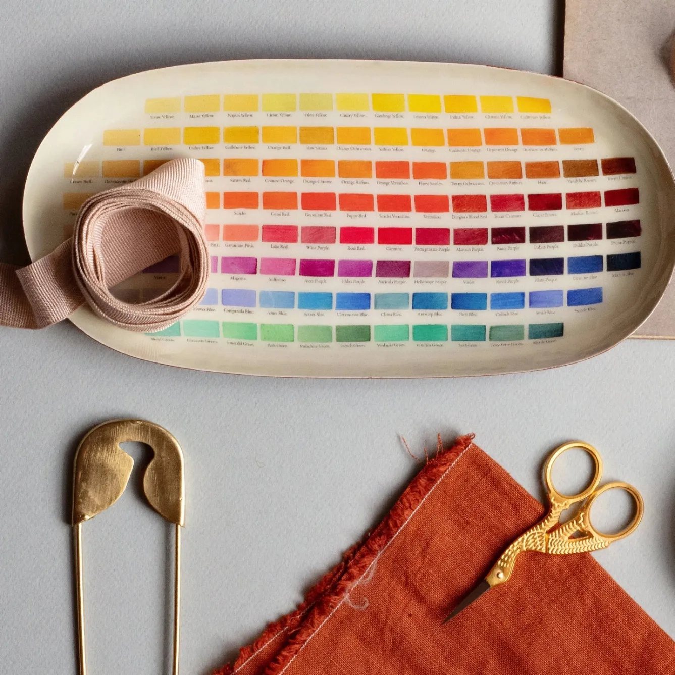 Roomytown Nomenclature of Colors Enamel Printed Tray- Trays|Stationery