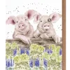 Wrendale Designs 'Nosy Neigh-boars' Pig Greetings Card- Greeting Cards