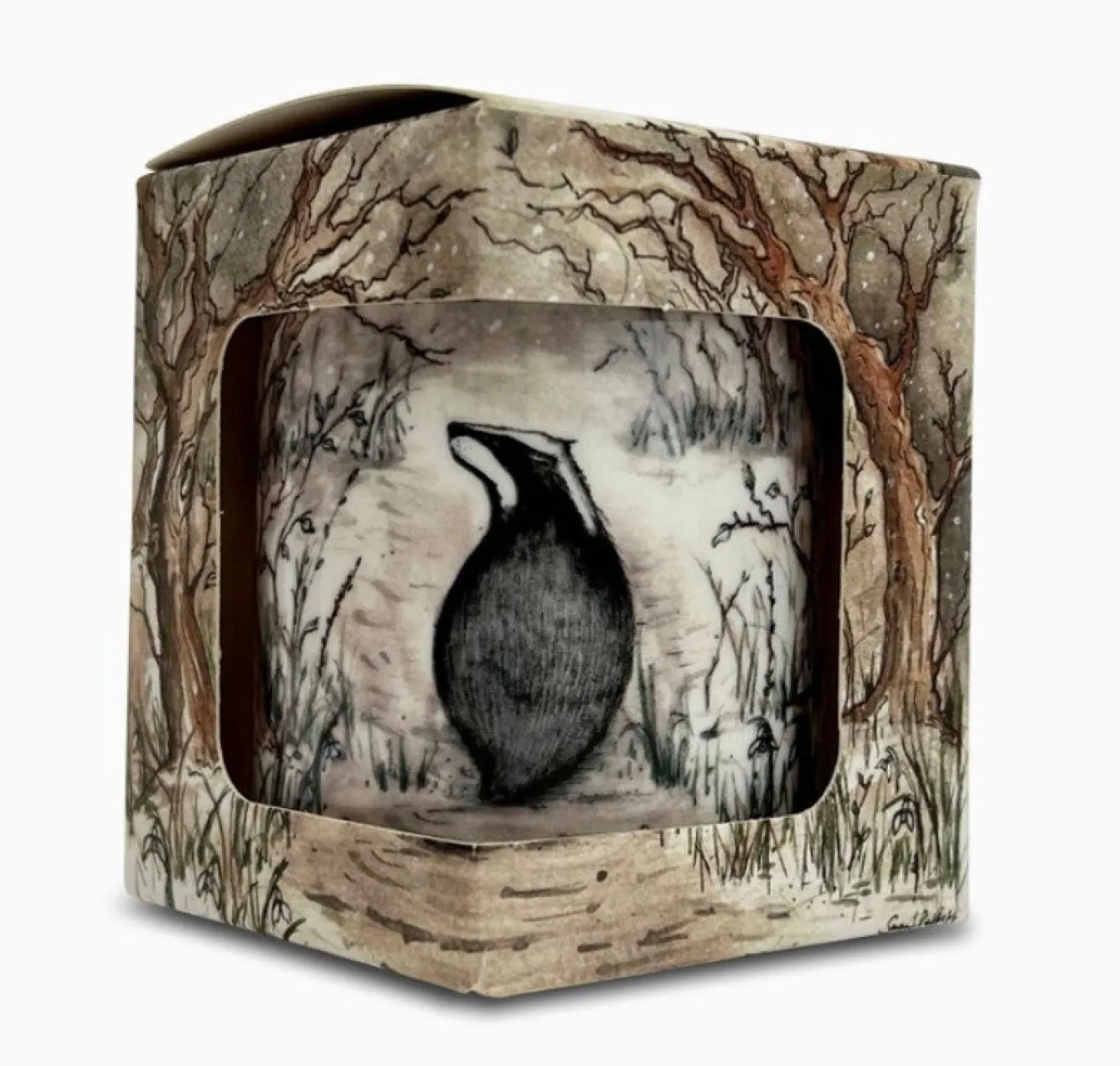 Heaven Scent Oakwood & Bergamot China Pot Candle - Badger- Home Fragrance