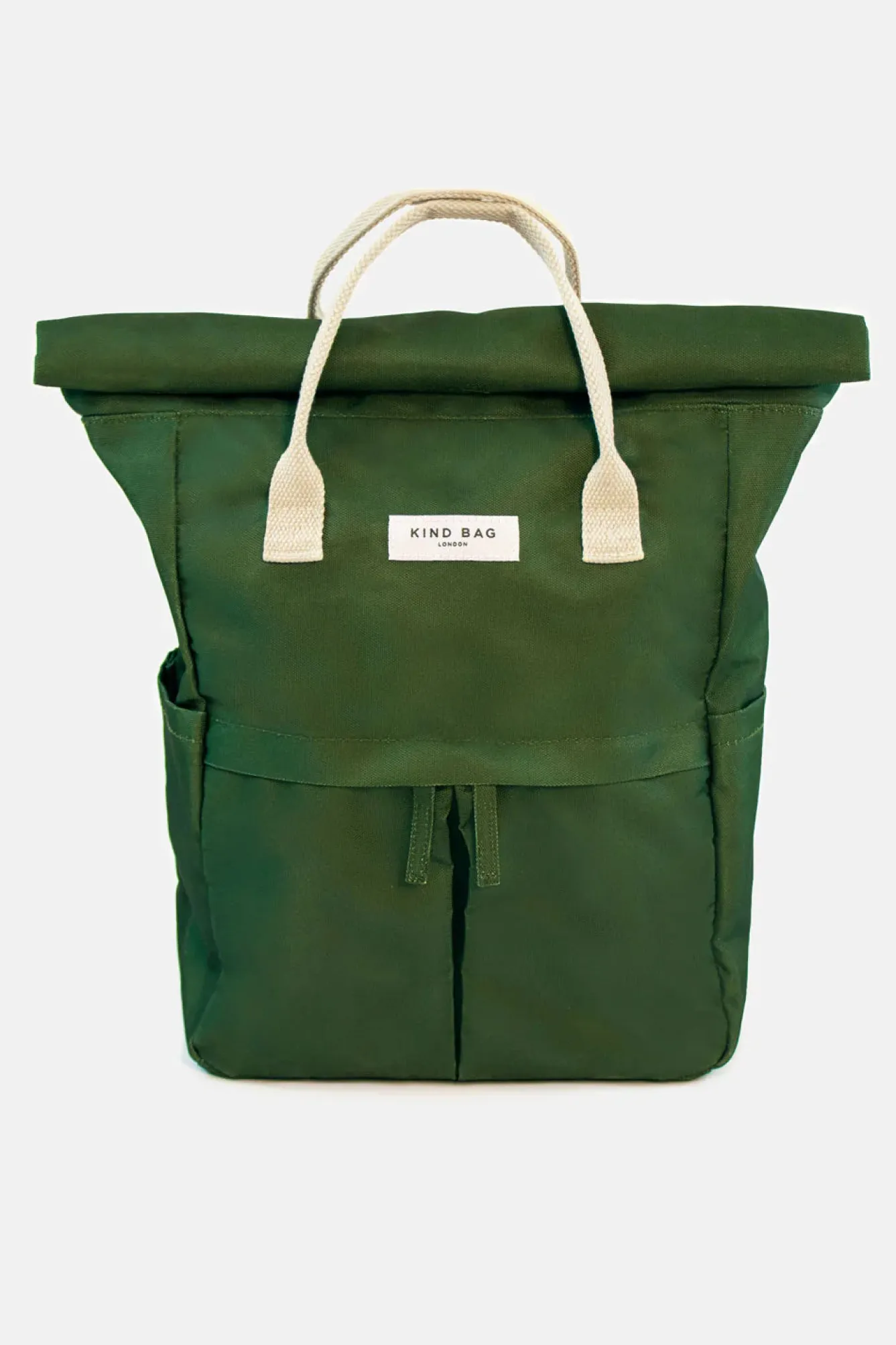 Kind Bag London Olive Green Hackney Medium Backpack- Bags