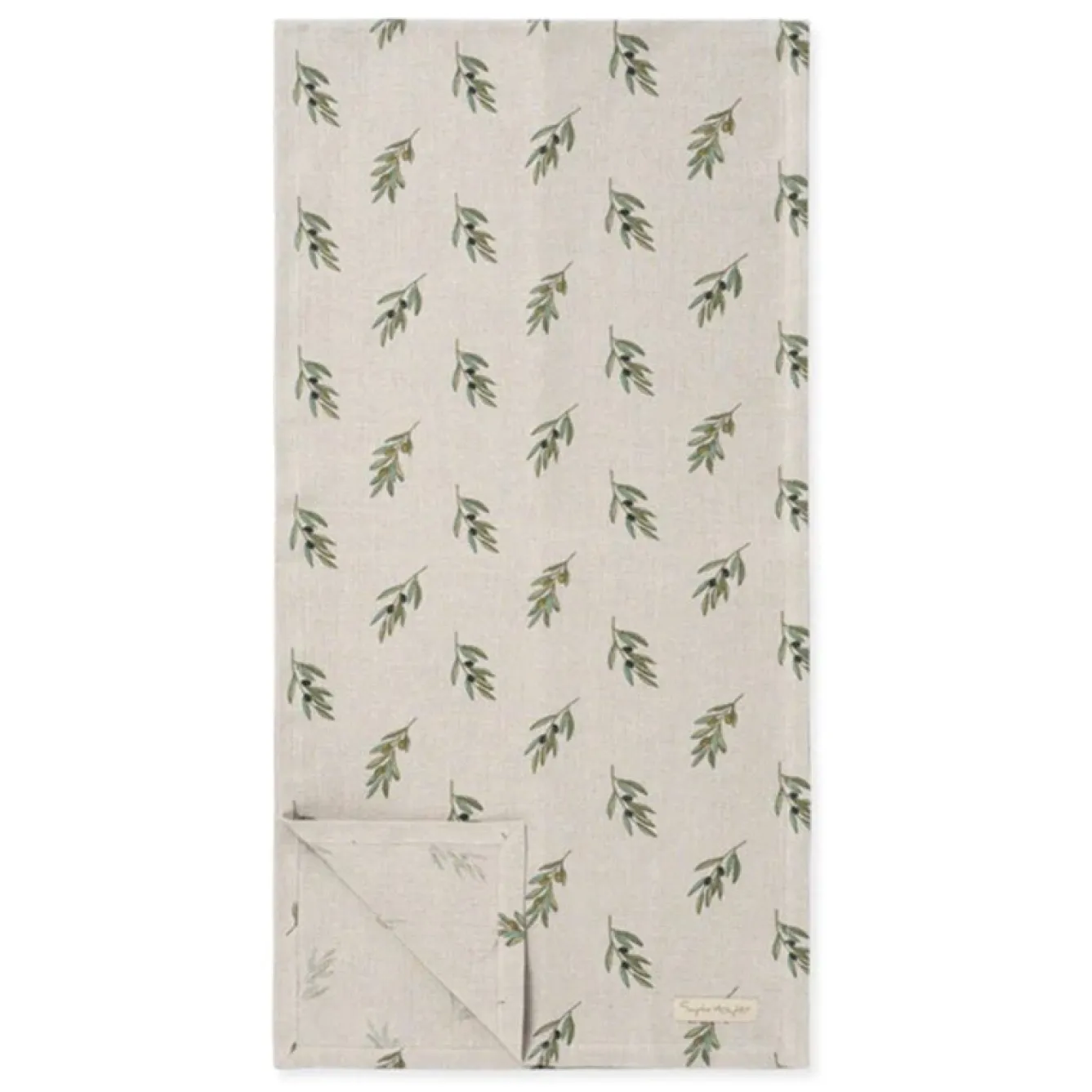 Sophie Allport Olive Linen Table Runner- Tea|Table Runners