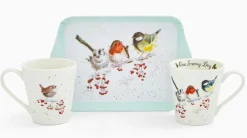 Wrendale Designs 'One Snowy Day' Christmas Birds Mug & Tray Set- Christmas|Animals