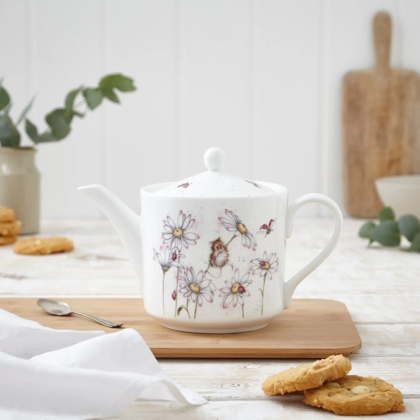 Wrendale Designs 'Oops a Daisy' Mouse Fine Bone China Teapot- Tea|Teapots
