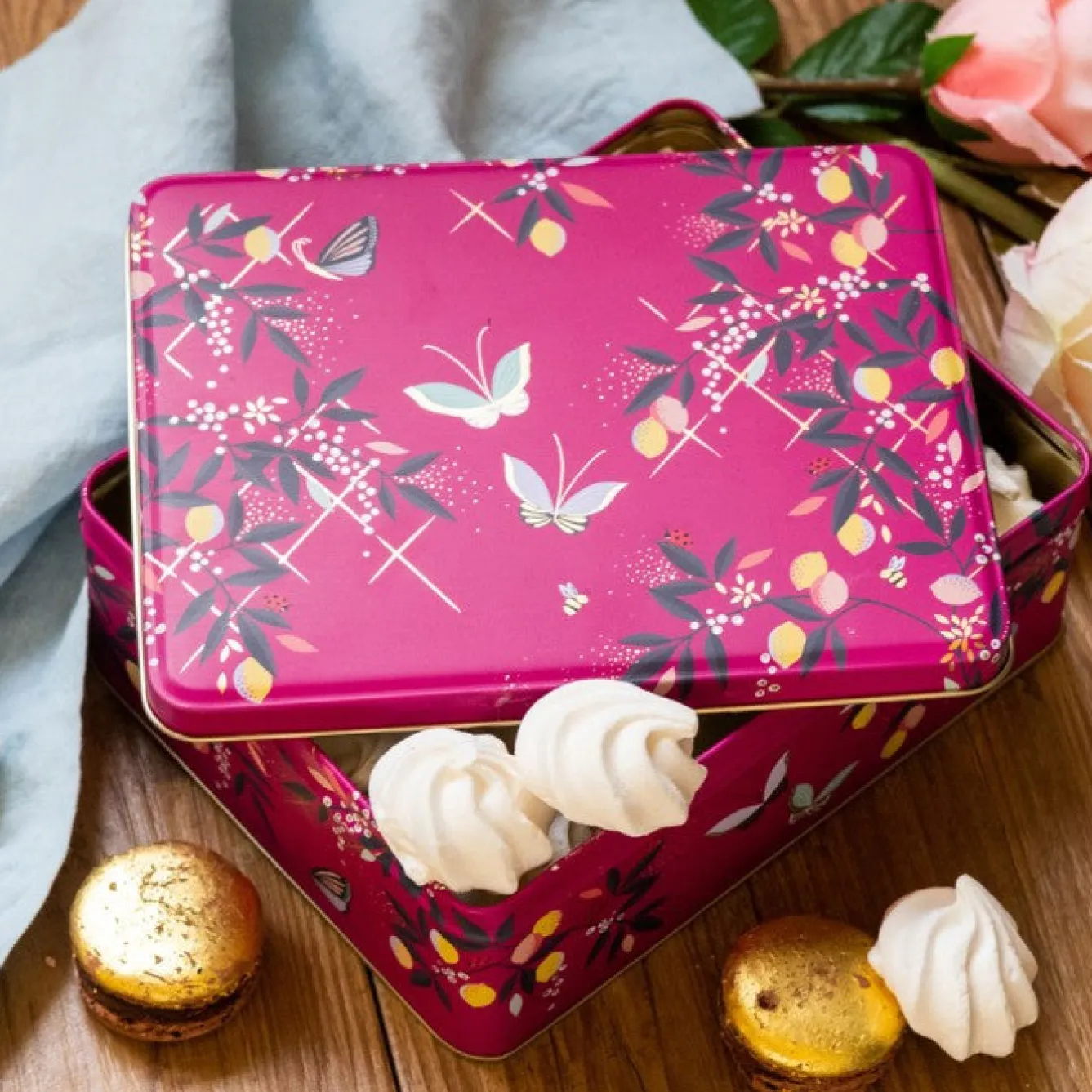 Sara Miller London Orchard Butterfly Deep Rectangular Tin- Novelty|Storage