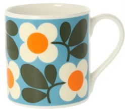 Orla Kiely Floret Turquoise Bone China Mug- Tea