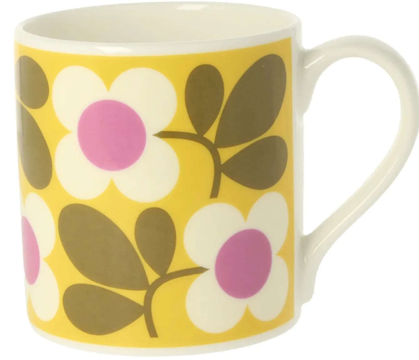 Orla Kiely Floret Yellow Bone China Mug- Tea