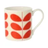 Orla Kiely Linear Stem Red Bone China Mug- Tea|Bright Colors