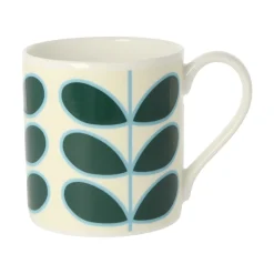 Orla Kiely Linear Stem Teal Bone China Mug- Tea|Bright Colors
