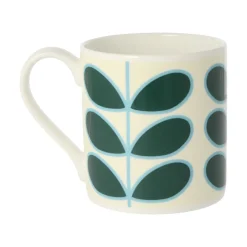 Orla Kiely Linear Stem Teal Bone China Mug- Tea|Bright Colors