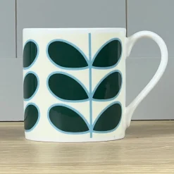 Orla Kiely Linear Stem Teal Bone China Mug- Tea|Bright Colors