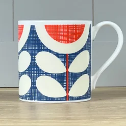 Orla Kiely Scribble Sunflower Blue Bone China Mug- Tea|Bright Colors