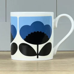 Orla Kiely Spring Bloom Blue Bone China Mug- Tea|Bright Colors
