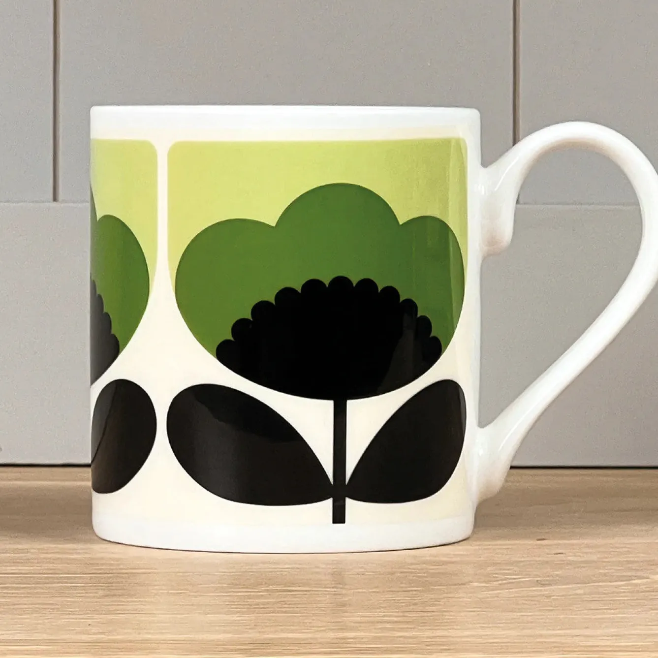 Orla Kiely Spring Bloom Green Bone China Mug- Tea|Bright Colors
