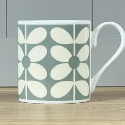 Orla Kiely 60's Stem Duckegg Bone China Mug- Tea|Bright Colors
