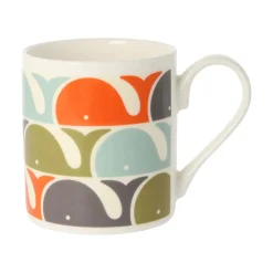 Orla Kiely Whale Orange Bone China Mug- Tea|Bright Colors