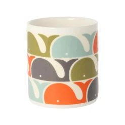 Orla Kiely Whale Orange Bone China Mug- Tea|Bright Colors
