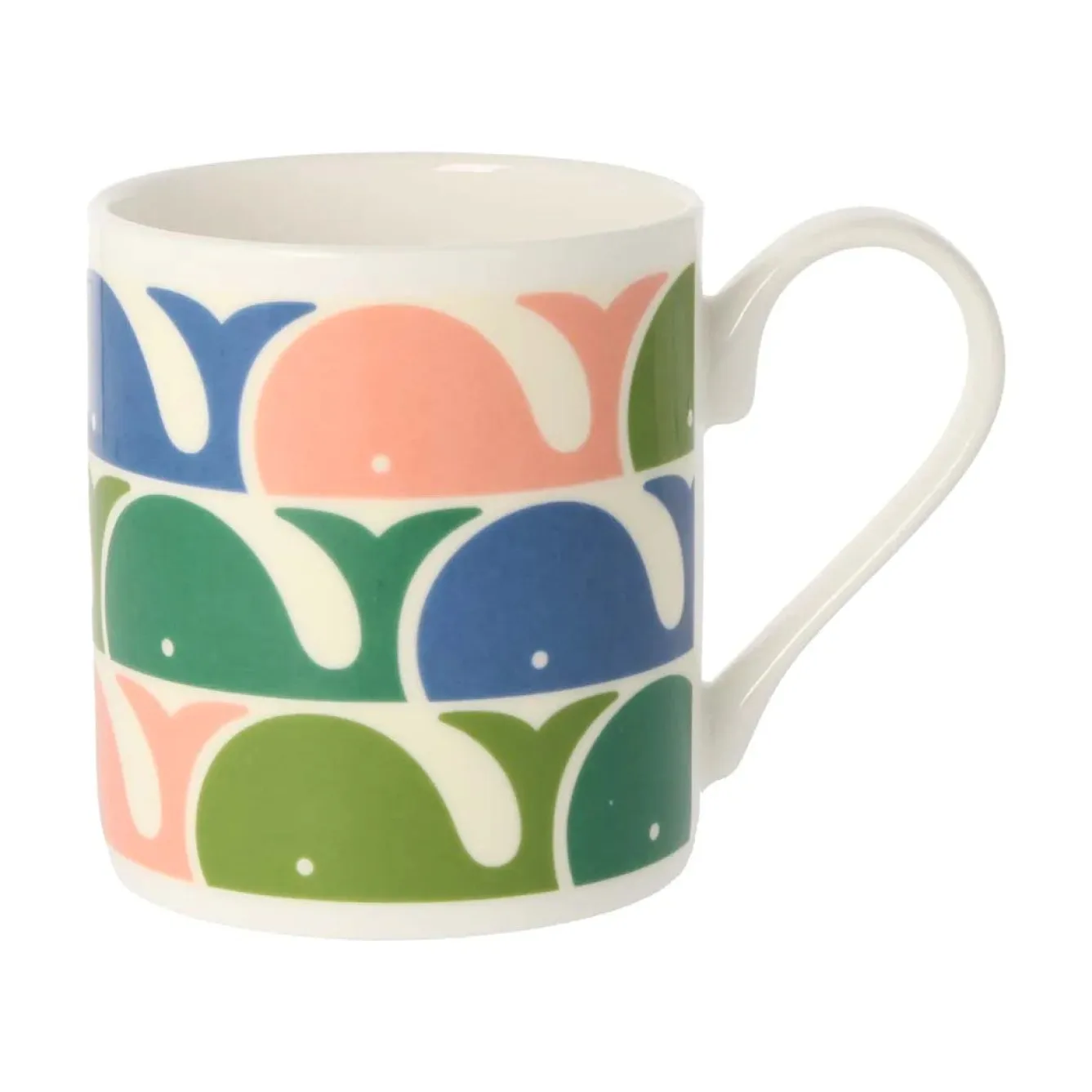 Orla Kiely Whale Pink Bone China Mug- Tea|Bright Colors