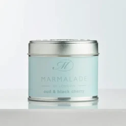 Marmalade of London Oud & Black Cherry Medium Tin Candle- Home Fragrance