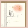 Ginger Betty Owl, Bird & Moon Greeting Card- Greeting Cards
