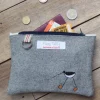 Poppy Treffry Oyster Catcher Flat Embroidered Zip Purse with Keyring- Storage|Key Chains
